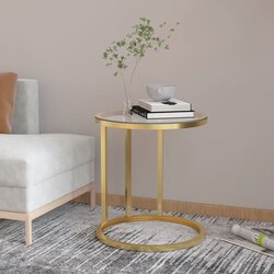 vidaXL bočni stolić zlatni i prozirni 45 cm od kaljenog stakla Cijene