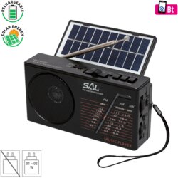 Sal radio prijemnik, solarno / baterijsko napajanje, bluetooth - rph 1, crni Cijene