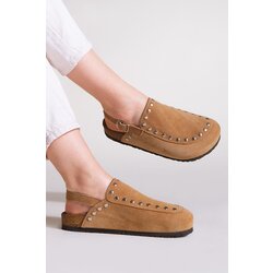 Marjin Women's Genuine Leather Eva Sole Closed Front Staples Daily Sandals Bolve tan. Cijene