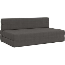 SK foldajući kauč na krevet Tamno siva 203 x 152 x 15 cm - Tamno siva 203 x 152 x 15 cm Baršunasta tkanina Cene