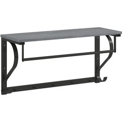 HOMCOM stenski obešalnik iverna plošča, kovina 70D x 25Š x 35,4V cm sivo, (5000242243) Cene