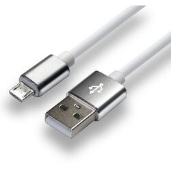 EverActive cable USB 1m - White, silicone, quick charge, 2,4A - CBS-1MW Cene