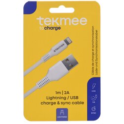 TEKMEE Kabel lighting (iPhone), USB 2.0A 1m - okrugli gumirani Cene