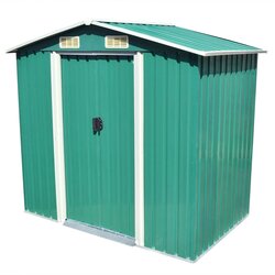vidaXL Vrtna kućica za pohranu zelena metalna 204 x 132 x 186 cm Cijene