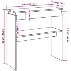 vidaXL Konzolni stol Artisan hrast 80x30x80 cm konstruirano drvo Cijene