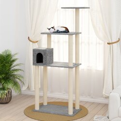 vidaXL penjalica za mačke sa stupovima za grebanje svjetlosiva 147 cm Cijene
