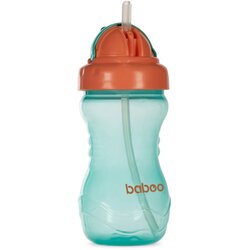 Baboo Cup with Silicone Straw boca sa slamkom Green, 9m+ 360 ml Cene