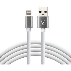 EverActive cable USB Lightning 1m - White, silicone, quick charge, 2,4A - CBS-1IW Cene