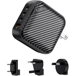 Invzi GanHub omrežni polnilec 3x USB-C + USB, 100 W, EU/UK/AU/US (črn) Cene