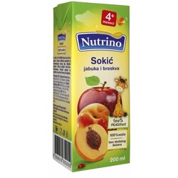 Nutrino sokić jabuka i breskva 200ml, 4m+ 1100301 Cene