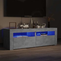 TV ormarić s LED svjetlima siva boja betona 120 x 35 x 40 cm Cijene