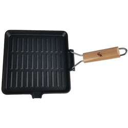 Grill King Cast Iron grill tava s odvojivom drvenom ručkom, 24 cm Cene