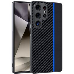 CARBON FIBER Texture maska za Samsung Galaxy S25 Ultra - Black Blue Cene