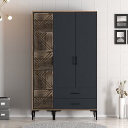 Hanah home kumsal pt - walnut, anthracite walnutanthracite wardrobe Cene