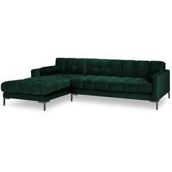 Cosmopolitan Design tamnozelena baršunasta kutna garnitura Bali, lijevi kut Cene