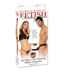 Fetish Fantasy Series vibracijski hollow strap-on ff 15cm, črn Cene