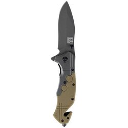 101 INC Commander Rescue Knife, Black /Tan Cene