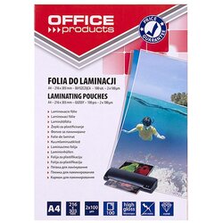 PBS CONNECT OFFICE PRODUCTS Laminating film, A4, 2x100 microns, glossy, 100 sheets, transparent Cene