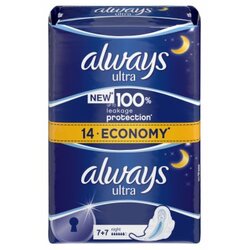 Always ultra noćni higijenski ulošci 14 komada Cene