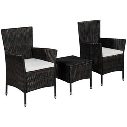 Poli 3-dijelni bistro set od poliratana crni Cene