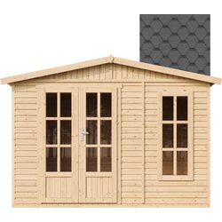 Timbela Lesena vrtna hiša - H232x332x222 cm/6 m² - Vrtna pisarna s podom in bitumenskimi ploščicami - M334FB+H334FBBLACK, (21999117) Cene