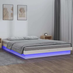  Okvir za krevet bijela 140 x 190 cm od masivnog drva Cijene