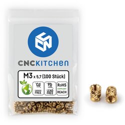 CNC Kitchen Threaded Inserts M3 Standard, M3 x 5.7 (100 pcs) Cene