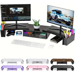 PYGOCERERI kovinsko stojalo za dva monitorja s predalom Cene