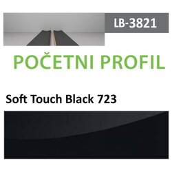 AGT profil Zidni MDF Početni LB-3821-A Soft Touch Black (723) 2800x121x18mm ( 026-105 ) Cene