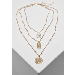 Urban Classics Accessoires Layering Pearl Basic Necklace Gold Cene