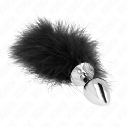 Kink Analni Čep With Feather Black (3 Cm) Cene