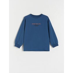 Reserved oversize majica z dolgimi rokavi z napisi - zelena Cene
