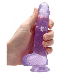 REALROCK Realistic Dildo with Balls 6" 15 cm Purple Cene
