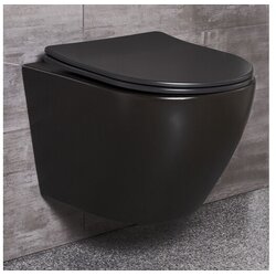 Kerra wc školjka delos, črna, pol mat, rimless z desko soft close Cene