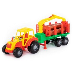 Polesie traktor s balvanima u prikolici Cene
