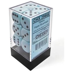 Chessex kockice - opaque - polyhedral - pastel blue-black 12mm (12) Cene