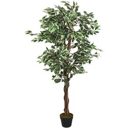 vidaXL Umjetno stablo fikusa 1260 listova 200 cm zeleno Cene