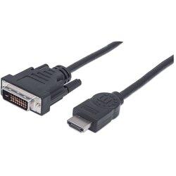 Manhattan HDMI/DVI priključni kabel [1x HDMI-utikač <=> 1x DVI-utikač 24+1pol.] 1.80m, crn Cene