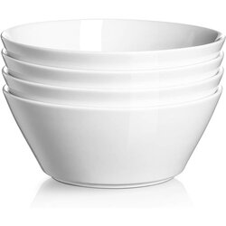 Dowan 946 ml Keramične Sklede - Set 4 za Juho, Ramen, Solato. Primerno za Pomivalni in Mikrovalovno, Bele, (22137425) Cene