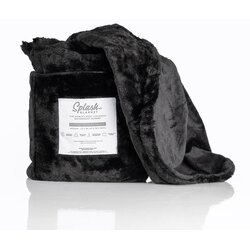 Splash Blanket Furlush Black on Black Large Cene