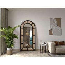 Hanah home podno ogledalo latice, 90 x 180 cm, crno Cene
