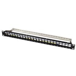 Logilink 19' patch panel 1u, 24, prazan, sa nosačem kabla I uzemljenjem ( 6611 ) Cene