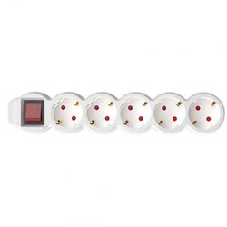 Home Produžni kabl, 5 utičnica, prekidač, 1.5mm², 3 met - NV 5K-3/WH/1.5, Bijeli Cijene