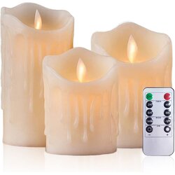AIIBOWY LED Set 3 brezplamenskih sveč iz pravega voska z daljinskim upravljalnikom Cene