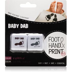 Baby Dab Foot & Hand Print Purple & Grey barva za otroške odtise 2 ks 2 kos Cene