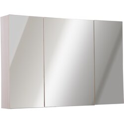 Kleankin stenska kopalniška omarica z ogledalom s tremi vrati in nastavljivimi lesenimi policami 90x60x13,5 cm, (20754104) Cene