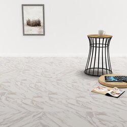 vidaXL Samoljepljive podne obloge PVC 5,11 m² bijele mramorne Cijene