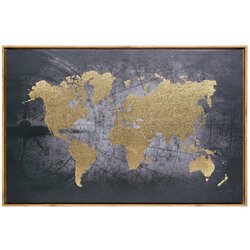 Atmosphera SLIKA NA PLATNU WORLD 58X88CM, ZLATNO/CRNA Cijene