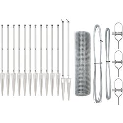 vidaXL Set stupova ograde Set od 2 Pocinčani čelik 25 x 1 m Izdržljivo Cijene