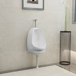 vidaXL Zidni pisoar s ventilom za ispiranje keramički bijeli Cijene